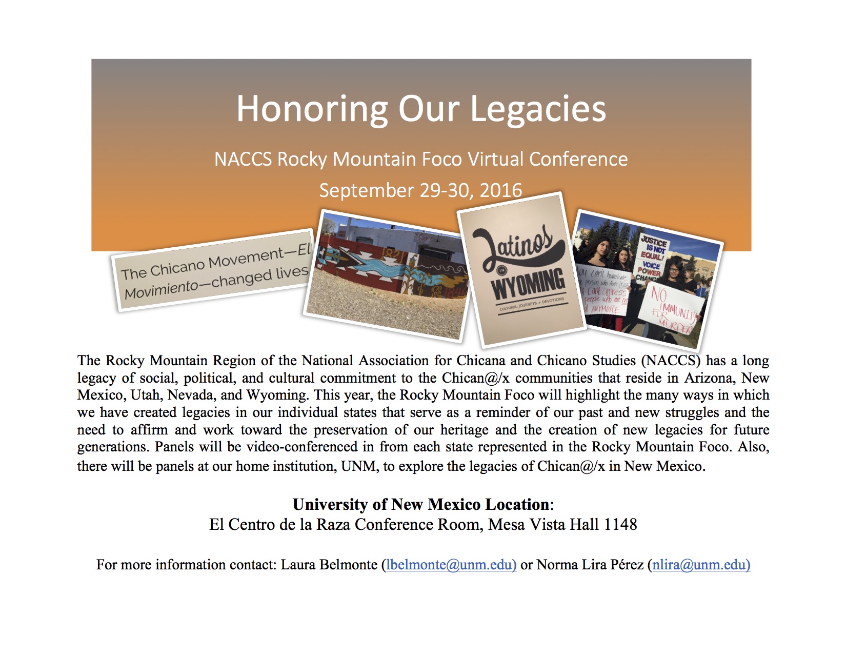 "Honoring our Legacies" Flyer